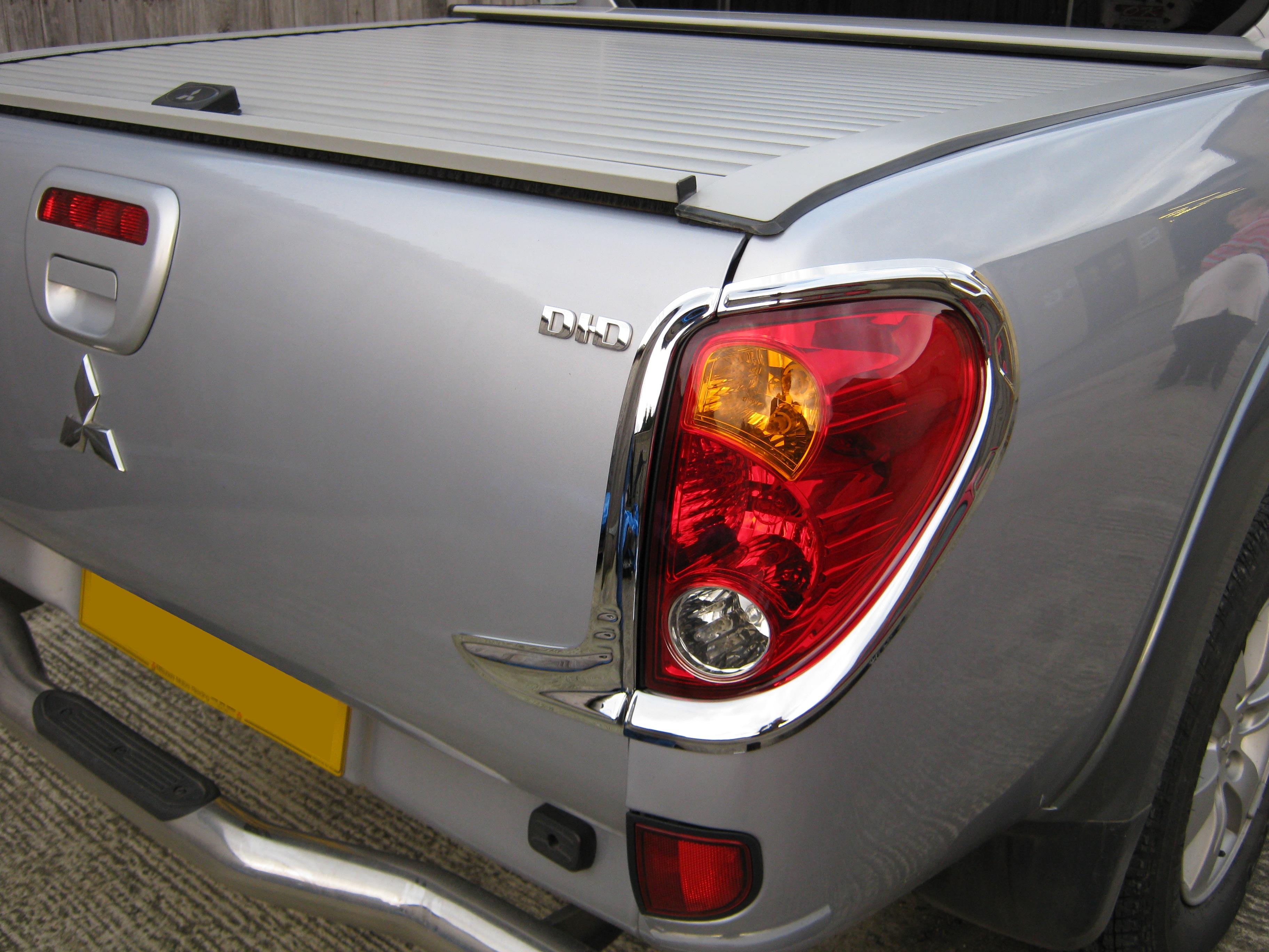 Chrome Rear Light Edge Trims for Tailgate Mitsubishi L200 20062009